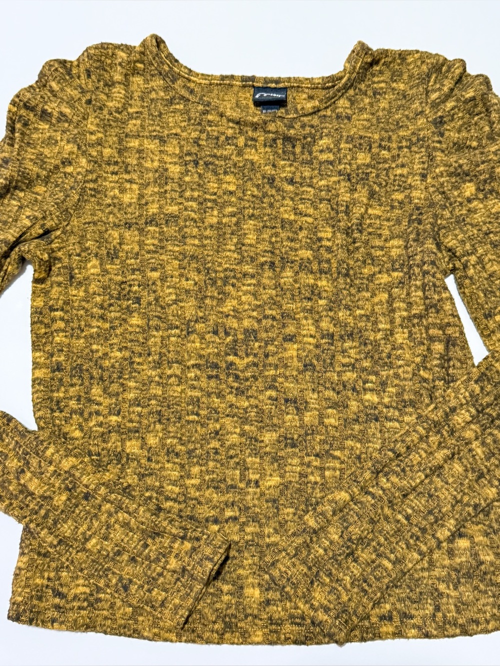 Art Class Mustard Ribbed Long Sleeve Top